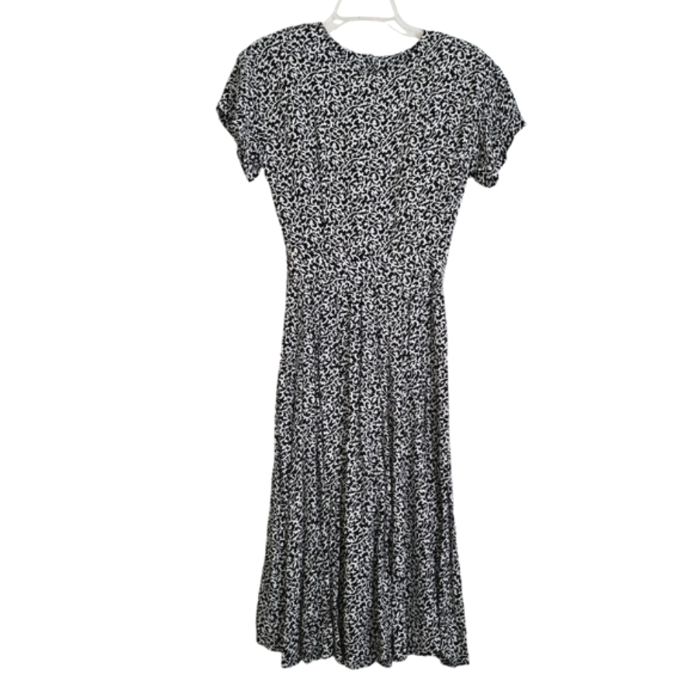 Vintage Warren Black and White Print Dress